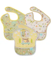 Bumkins Baby Boys or Baby Girls Bib Waterproof Baby Bibs, Pack of 3