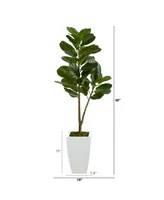 4' Fiddle Leaf Fig Artificial Tree in Metal Planter