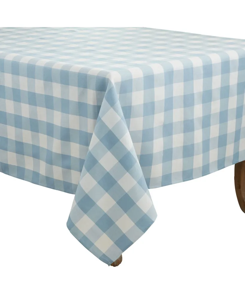 Saro Lifestyle Buffalo Plaid Design Cotton Blend Tablecloth, 70" x