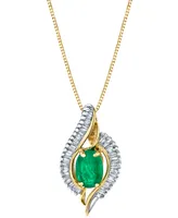 Emerald (3/4 ct. t.w.) & Diamond (3/8 ct. t.w.) 18" Pendant Necklace in 14k Gold