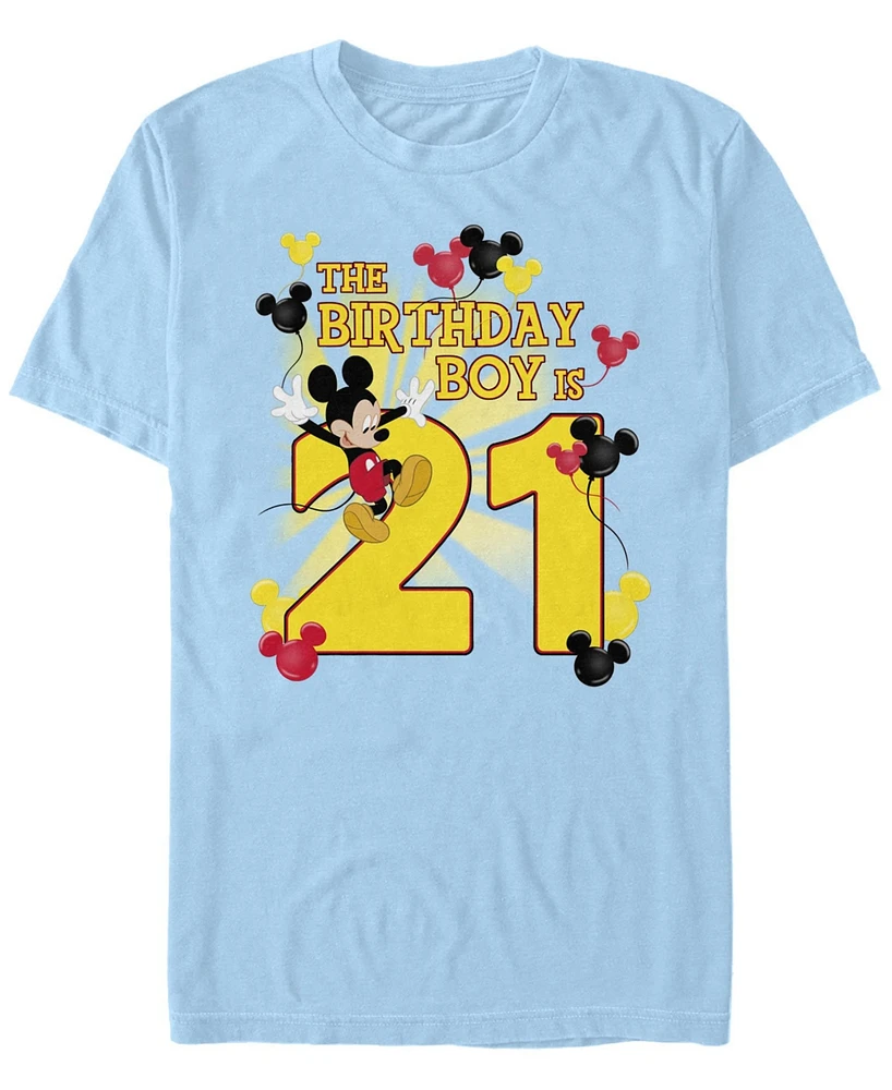 Fifth Sun Men's Mickey Birthday 21 Short Sleeve Crew T-shirt