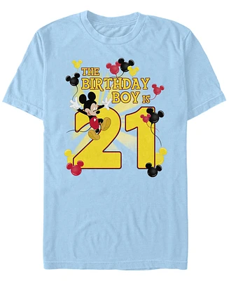 Fifth Sun Men's Mickey Birthday 21 Short Sleeve Crew T-shirt