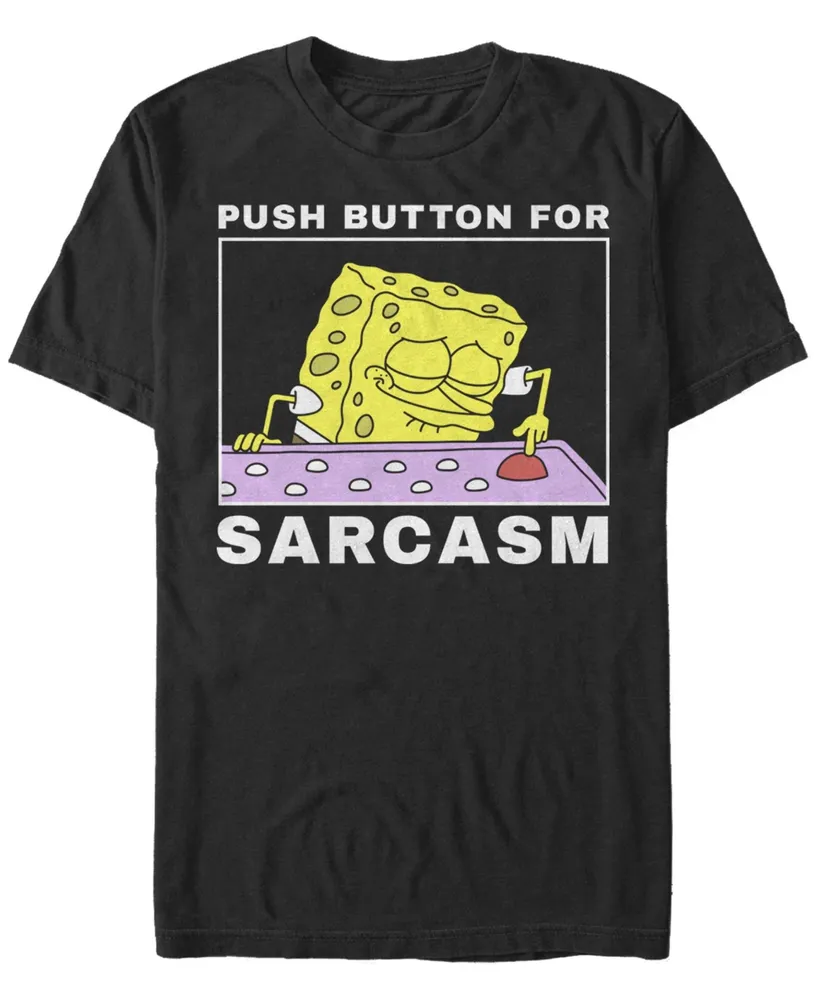 Fifth Sun Men's Sarcasm Button Meme Short Sleeve Crew T-shirt