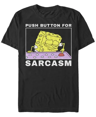 Fifth Sun Men's Sarcasm Button Meme Short Sleeve Crew T-shirt