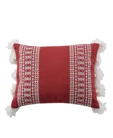 Levtex Kassandra Tassel Embroidered Decorative Pillow, 14" x 18"
