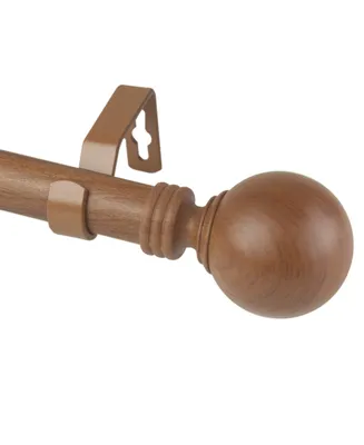 Globe 1" Faux Wood Curtain Rod 48-84