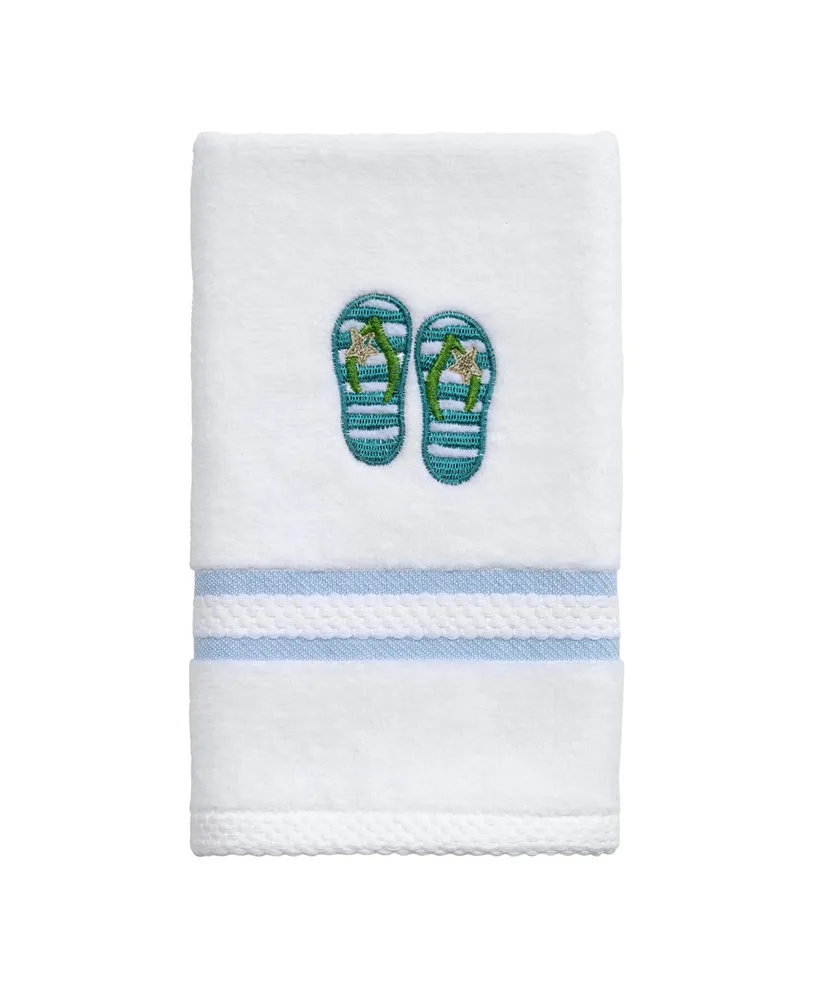 Avanti Beach Mode Flip-Flop Motif Cotton Fingertip Towel, 11" x 18"