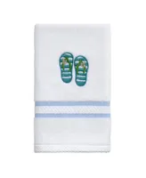 Avanti Beach Mode Flip-Flop Motif Cotton Fingertip Towel, 11" x 18"