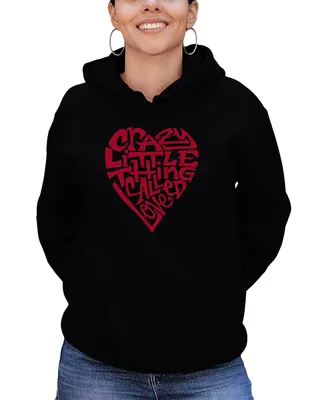 Women's Word Art Crazy Little Thing Called Love Hooded Sweatshirt