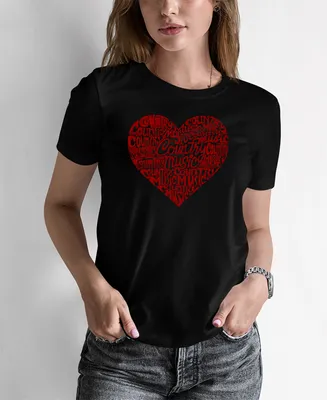 Women's Word Art Country Music Heart T-Shirt