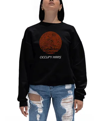 Women's Word Art Occupy Mars Crewneck Sweatshirt
