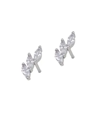 Petal Climbing Earrings - Silver