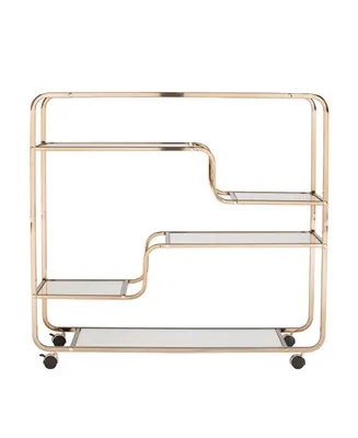 Mada Art Deco Mirrored Bar Cart
