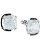 Swarovski Silver-Tone Crystal Floating Stud Earrings