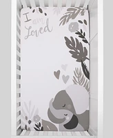 Elephant Hugs I Am So Loved Photo Op Fitted Crib Sheet