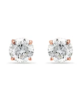 Giani Bernini 18k Gold and Sterling Silver Earrings, Round Cubic Zirconia Studs (1/2 ct. t.w.)