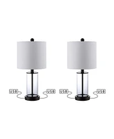 Abner Glass Modern Contemporary Usb Charging Led Table Lamp