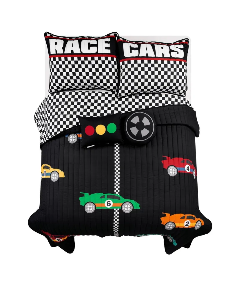 Lush Decor Racing Cars Piece Quilt Set for Kids