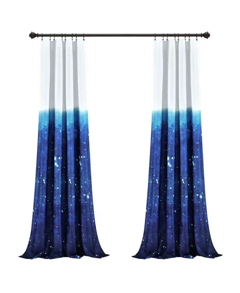 Lush Decor Space Star Ombre Window Curtain Panels Set for Kids, 84" x 52"