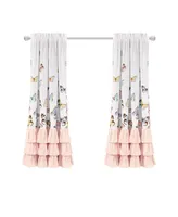 Flutter Butterfly 52" x 63" Ruffled Curtain Set