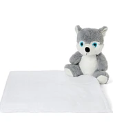 Amor Bebe Baby Boys and Baby Girls Plush Wolf with Blanket