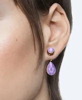 Swarovski Gold-Tone Mismatch Crystal Drop Earrings