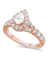 Diamond Pear-Cut Halo Bridal Set (2. ct. t.w.) 14K White, Yellow or Rose Gold