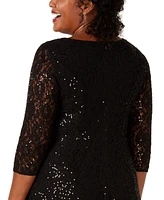 Sl Fashions Plus Sequined Lace Dress