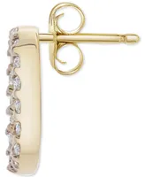 Wrapped Diamond Initial Single Stud Earring (1/20 ct. t.w.) in 14k Gold, Created for Macy's