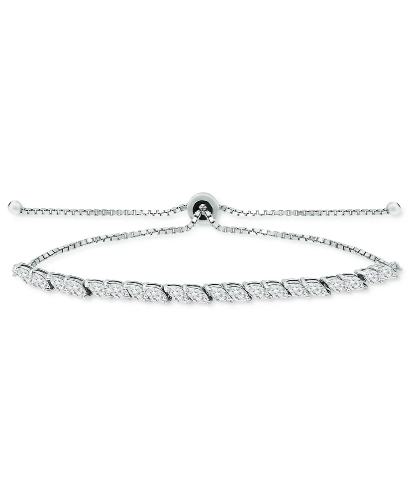 Giani Bernini Cubic Zirconia Marquise Bolo Bracelet, Created for Macy's