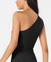 Calvin Klein Draped One-Shoulder Gown