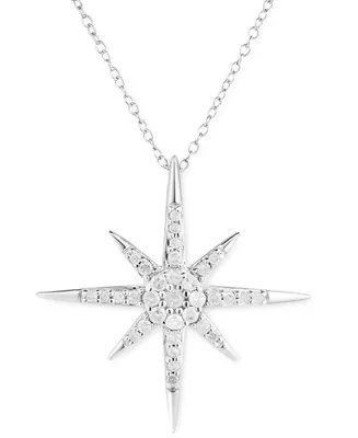 Diamond Star 18" Pendant Necklace (1/5 ct. t.w.) in Sterling Silver