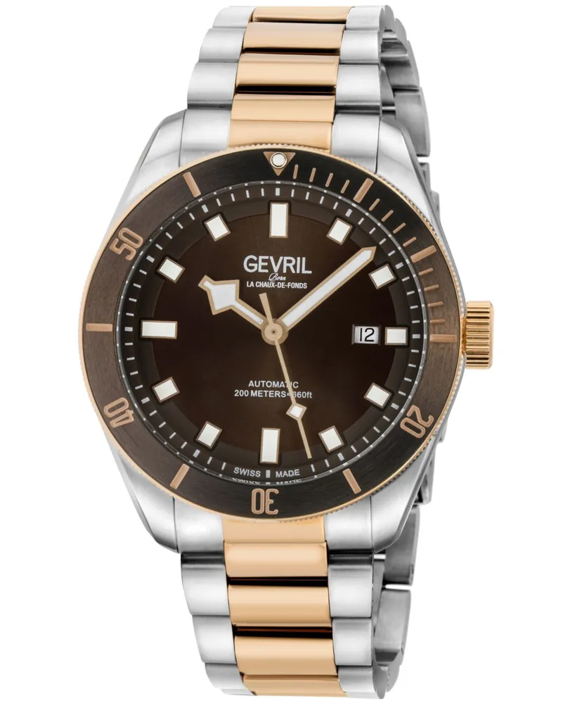 Gevril Men's Yorkville Swiss Automatic Two-Tone Stainless Steel Bracelet Watch 43mm - Two