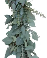 Magnolia Supply Co Fresh Baby Blue and Silver Dollar Eucalyptus Garland, 6'