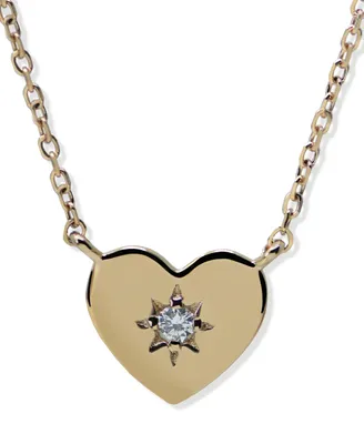 Jac + Jo by Anzie Diamond Accent Heart Diamond Cut Chain Necklace in 14k Yellow gold