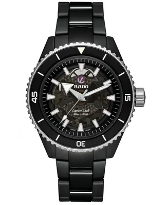 Rado Men's Swiss Automatic Captain Cook Black High Tech Ceramic Bracelet Watch 43mm