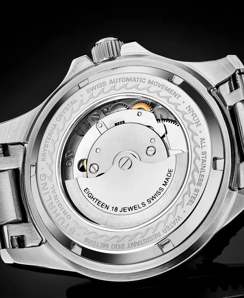 Men's Swiss Automatic Silver-Tone Stainless Steel Bracelet Watch 42mm