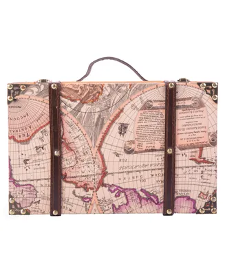 Vintiquewise Old World Map Suitcase