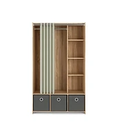 Lola 3 Bin Wardrobe with Curtain