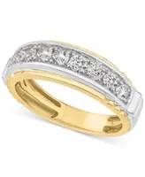 Men's Diamond Ring (1 ct. t.w.) in Two-Tone 10k Gold & White Gold