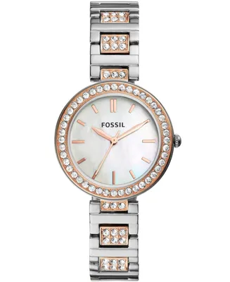 Fossil Women's Karli Three Hand Two Tone Stainless Steel Watch 34mm