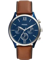 Fossil Men's Fenmore Multifunction Leather Watch 44mm