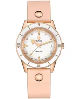 Rado Women's Swiss Automatic Captain Cook Diamond (1/20 ct. t.w.) Pink Leather Wrap Strap Watch 37mm