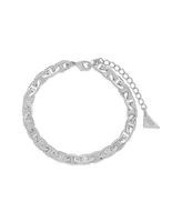 Women's Anchor Chain Silver Plated Bracelet Set