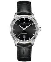 Hamilton Men's Swiss Automatic Jazzmaster Leather Strap Watch 40mm