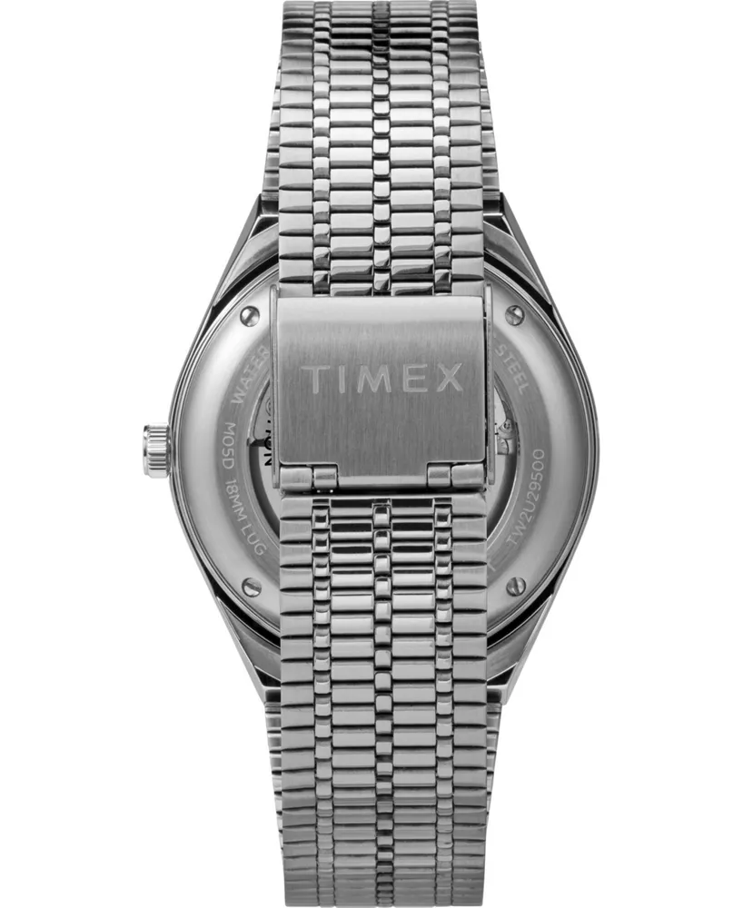 Timex Boutique Men's Lab Collab Silver-Tone Stainless Steel Bracelet Watch 40mm - Silver