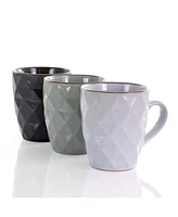 Elama Diamond Waves Mug Set with Stand, 6 Pieces