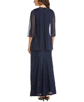R & M Richards Women's Beaded Dress & Flyaway Jacket