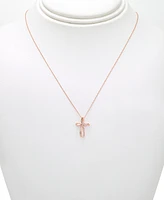 Diamond Open Cross Pendant Necklace (1/20 ct. t.w.) 14K Yellow, White or Rose Gold