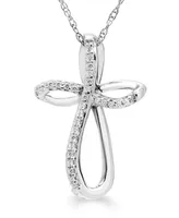 Diamond Open Cross Pendant Necklace (1/20 ct. t.w.) in 14K Yellow, White or Rose Gold